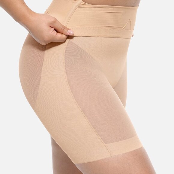 Mesh Tummy Control Butt Lifting High Waisted Shapewear Shorts - Picture 13 of 15